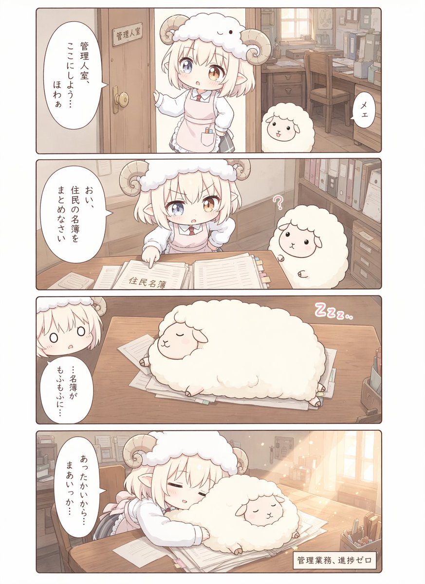 Cute Sheep Girl Office Manga Page example 3