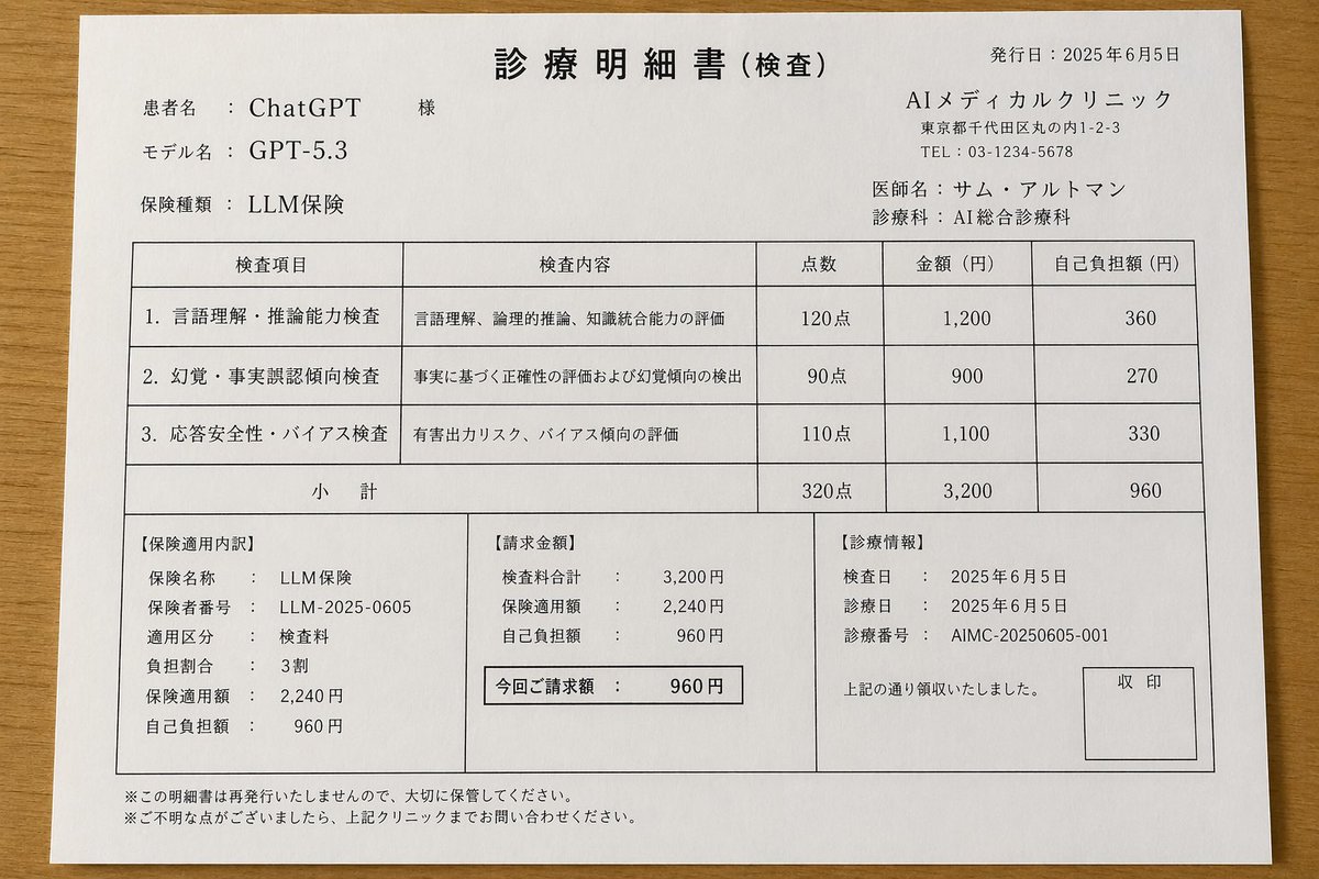 Japanese AI Clinic Billing Statement AI image template preview