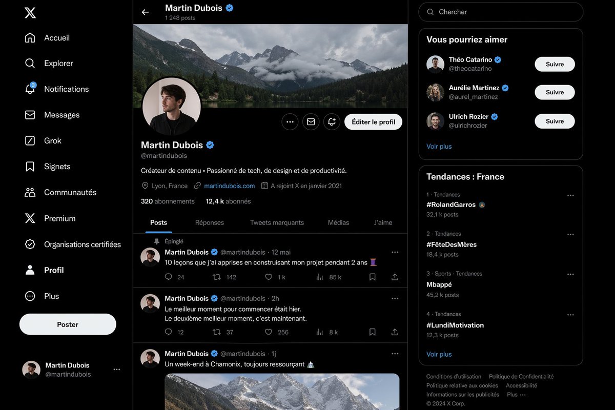 Realistic X Profile Page Mockup AI image template preview