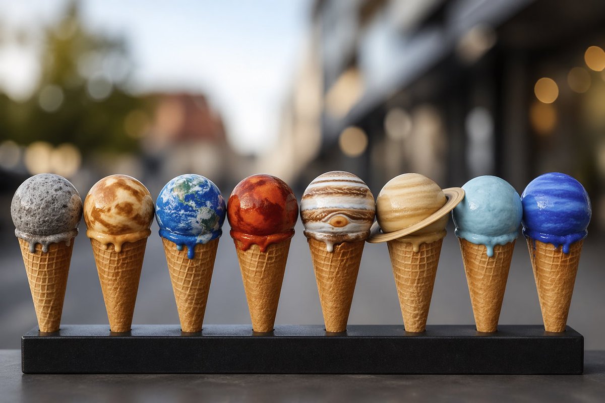 Solar System Ice Cream Cones AI image template preview