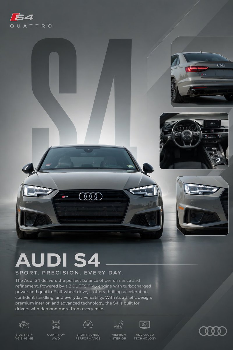 Audi S4 Promotional Poster AI image template preview