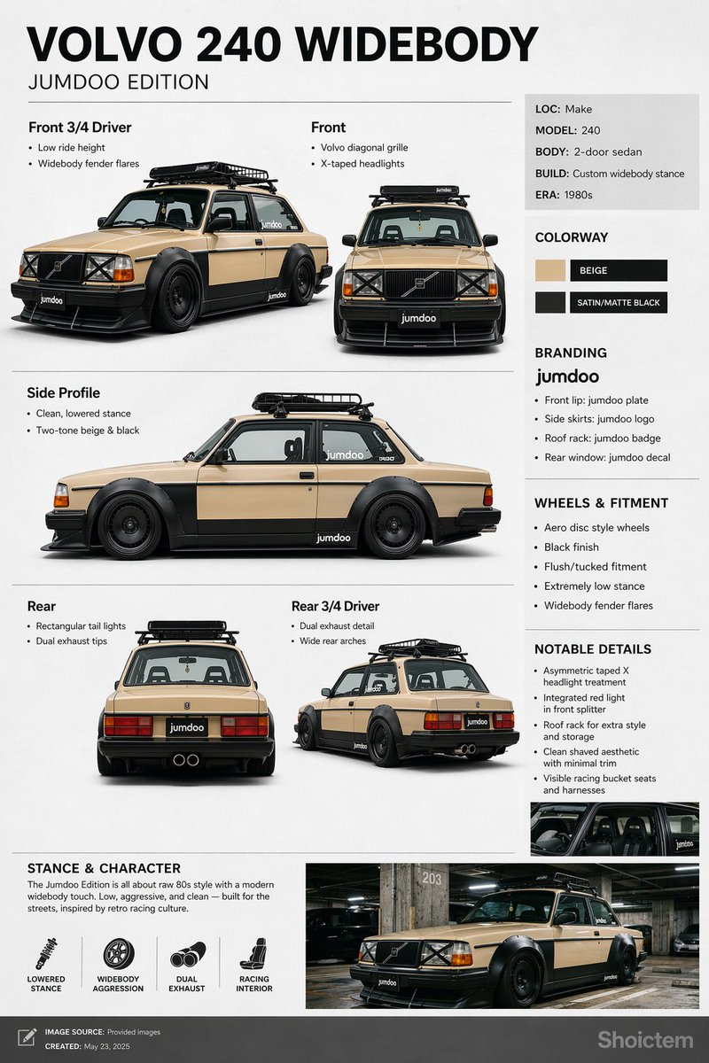 Widebody Volvo 240 Spec Board example 2