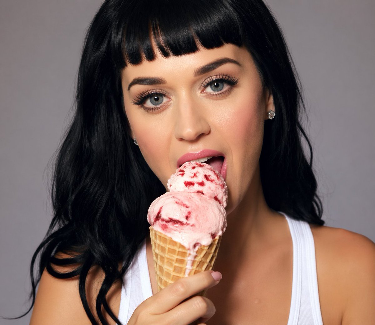 Studio Portrait With Strawberry Ice Cream AI image template preview