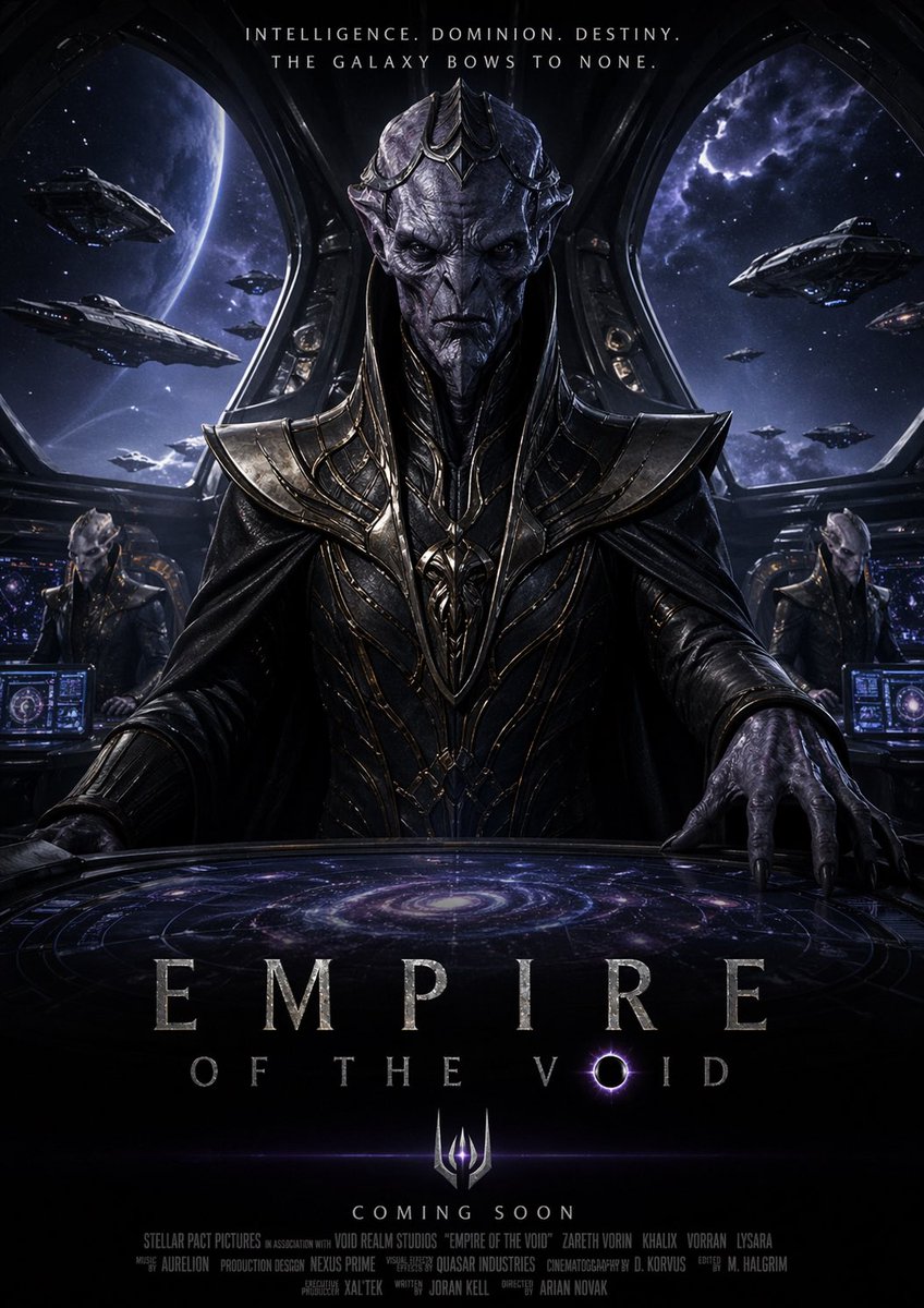 Dark Space Emperor Movie Poster AI image template preview