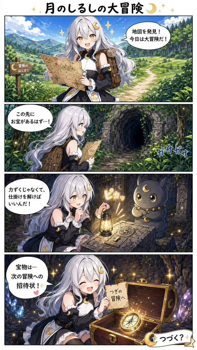 Moon Mark Adventure Comic Page AI image template preview