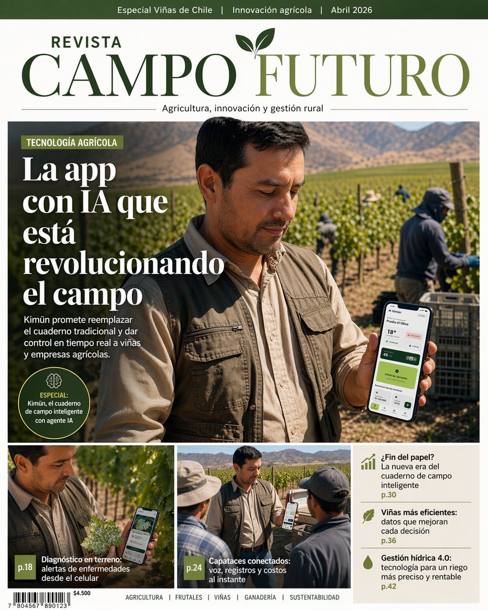 Agritech magazine cover from app screenshot AI image template preview