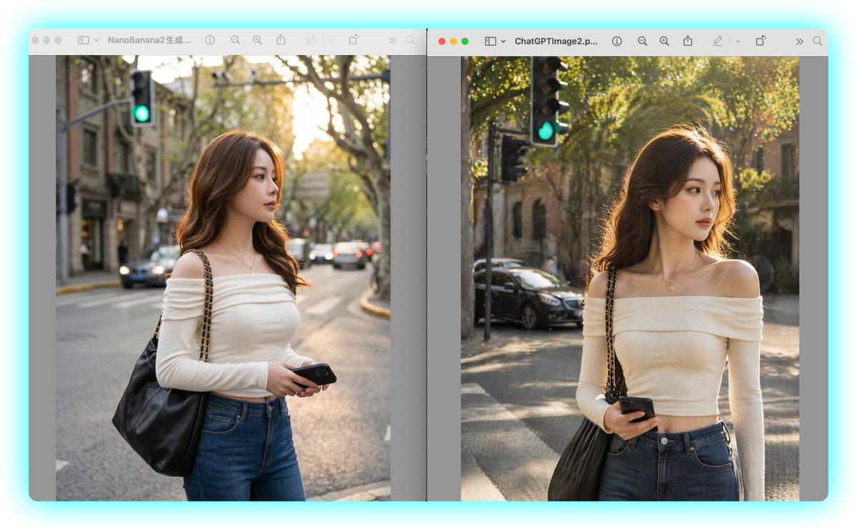 Side-by-Side AI Portrait Comparison AI image template preview