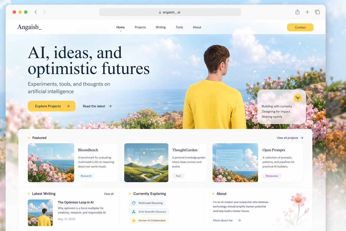 Optimistic AI Portfolio Landing Page AI image template preview