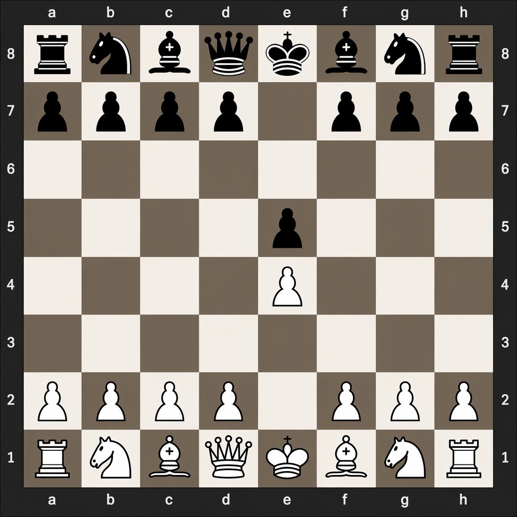 Digital Chessboard After 1.e4 e5 AI image template preview