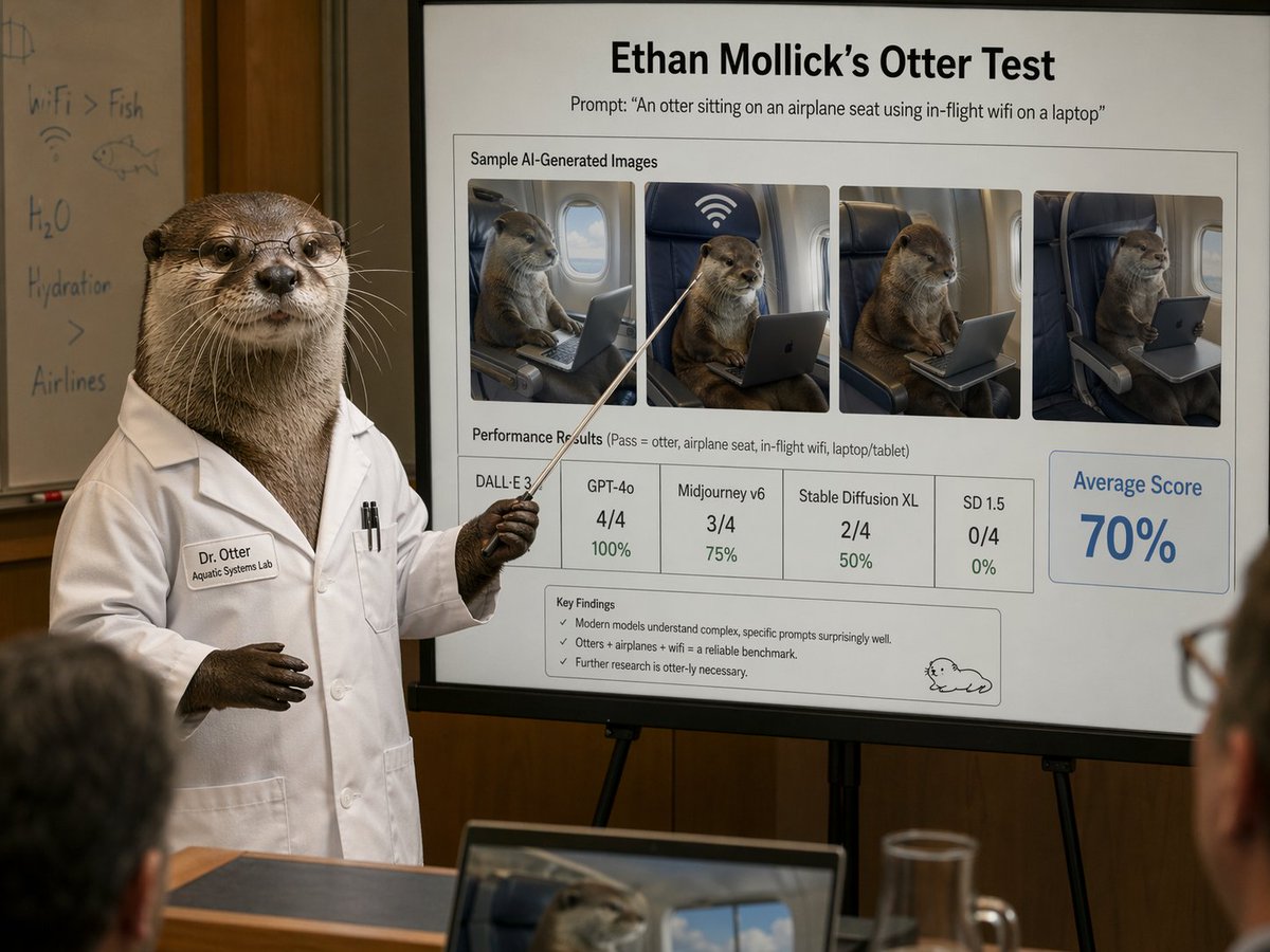 Otter Scientist Presentation Slide AI image template preview