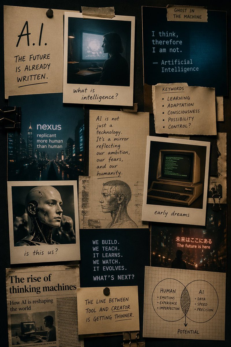 Cinematic AI mood board prompt AI image template preview