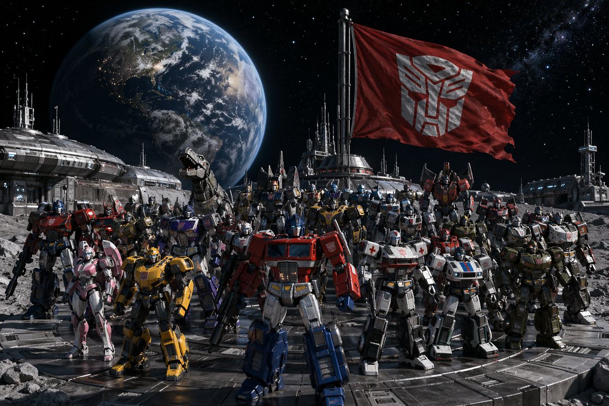 Transformers Space Scenes Prompt AI image template preview