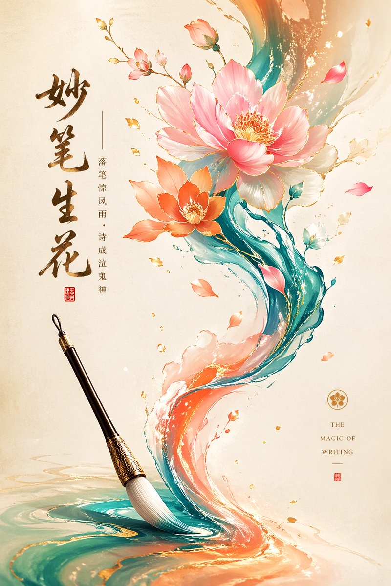 Minimalist Oriental Commercial Illustration AI image template preview
