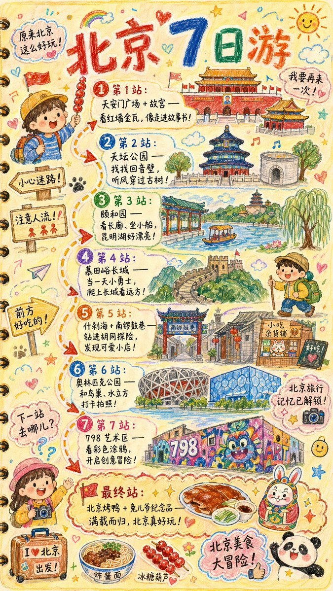Hand-drawn Travel Journal Illustration AI image template preview
