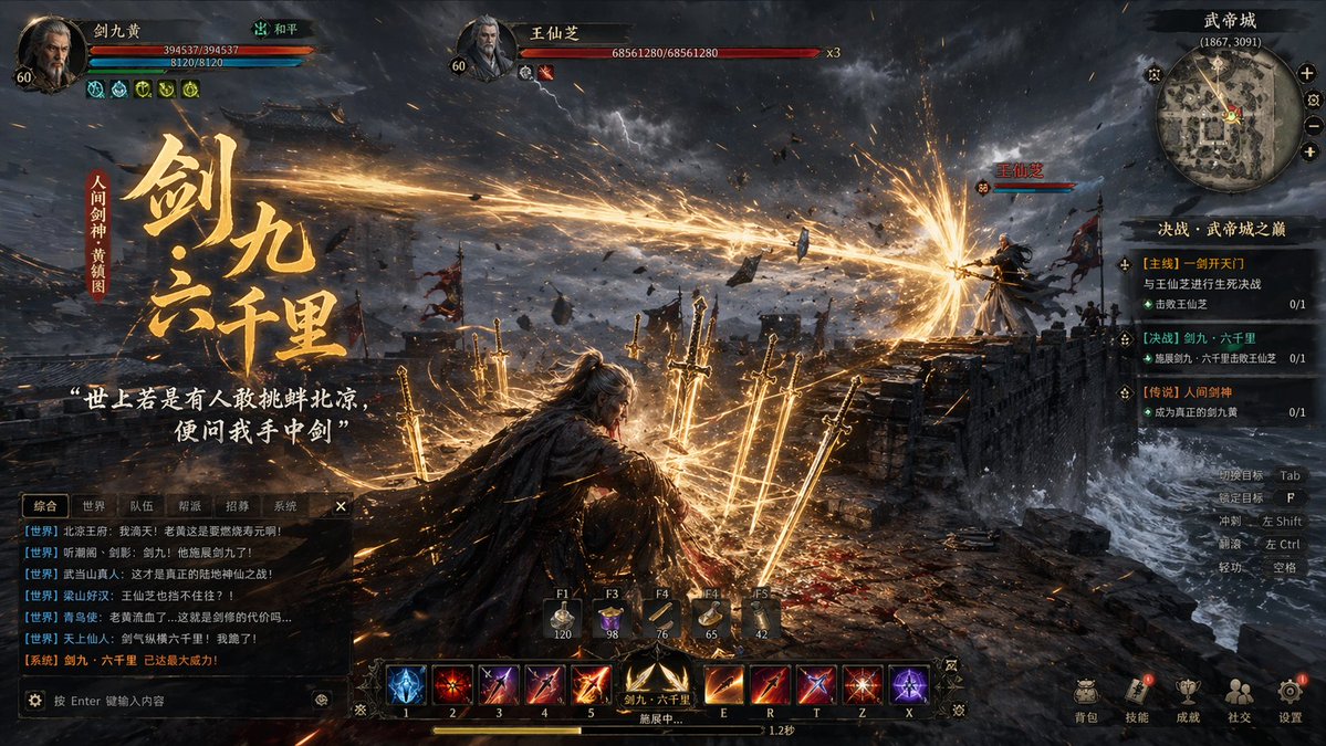 Wuxia MMORPG Gameplay Screenshot example 2