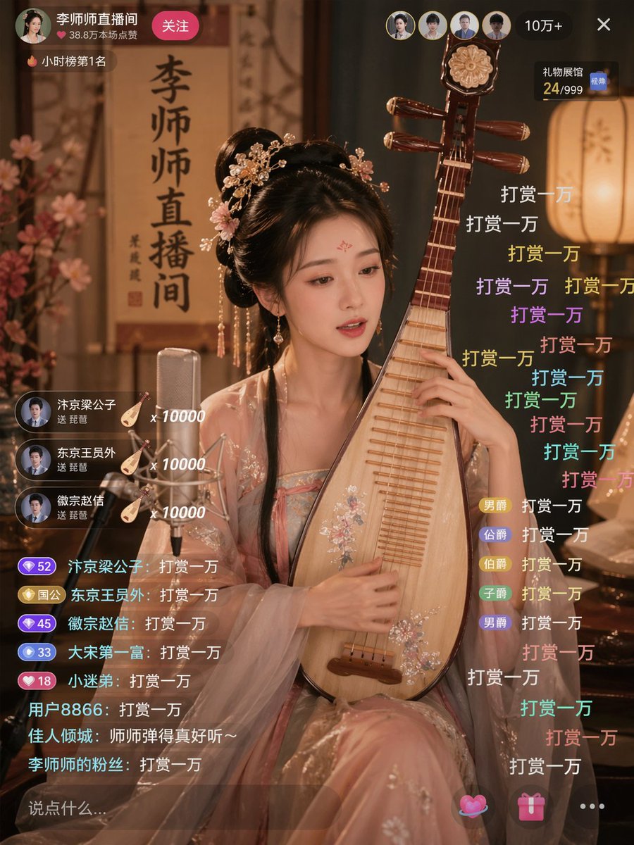 Ancient Beauty Livestream Scene AI image template preview
