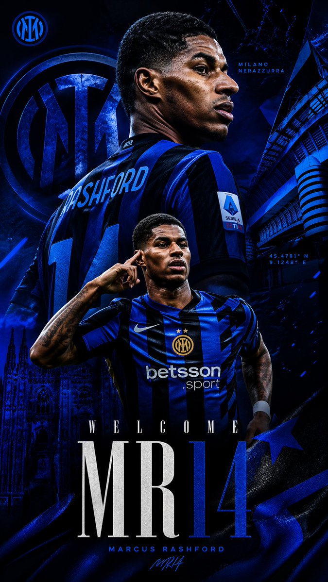 Marcus Rashford Inter Milan Wallpaper AI image template preview