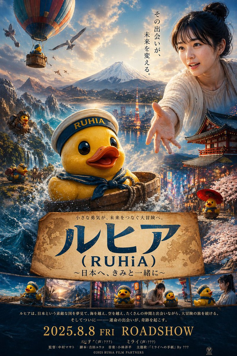 Rubber duck adventure movie poster prompt AI image template preview