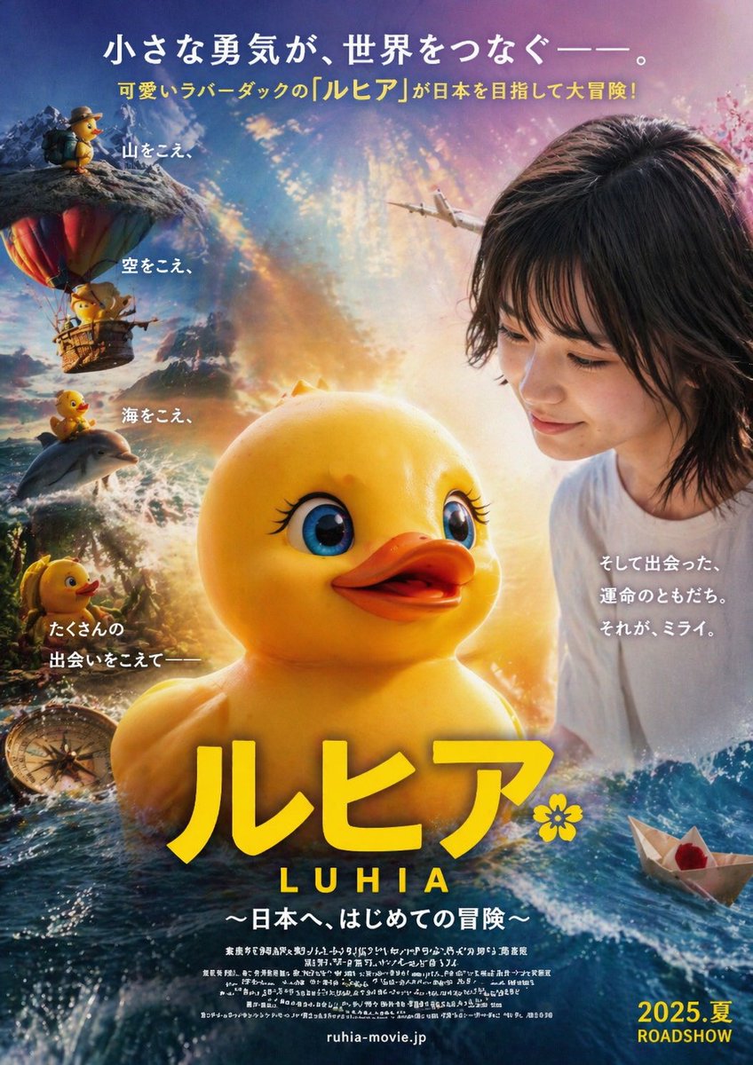 Rubber duck adventure movie poster prompt example 2