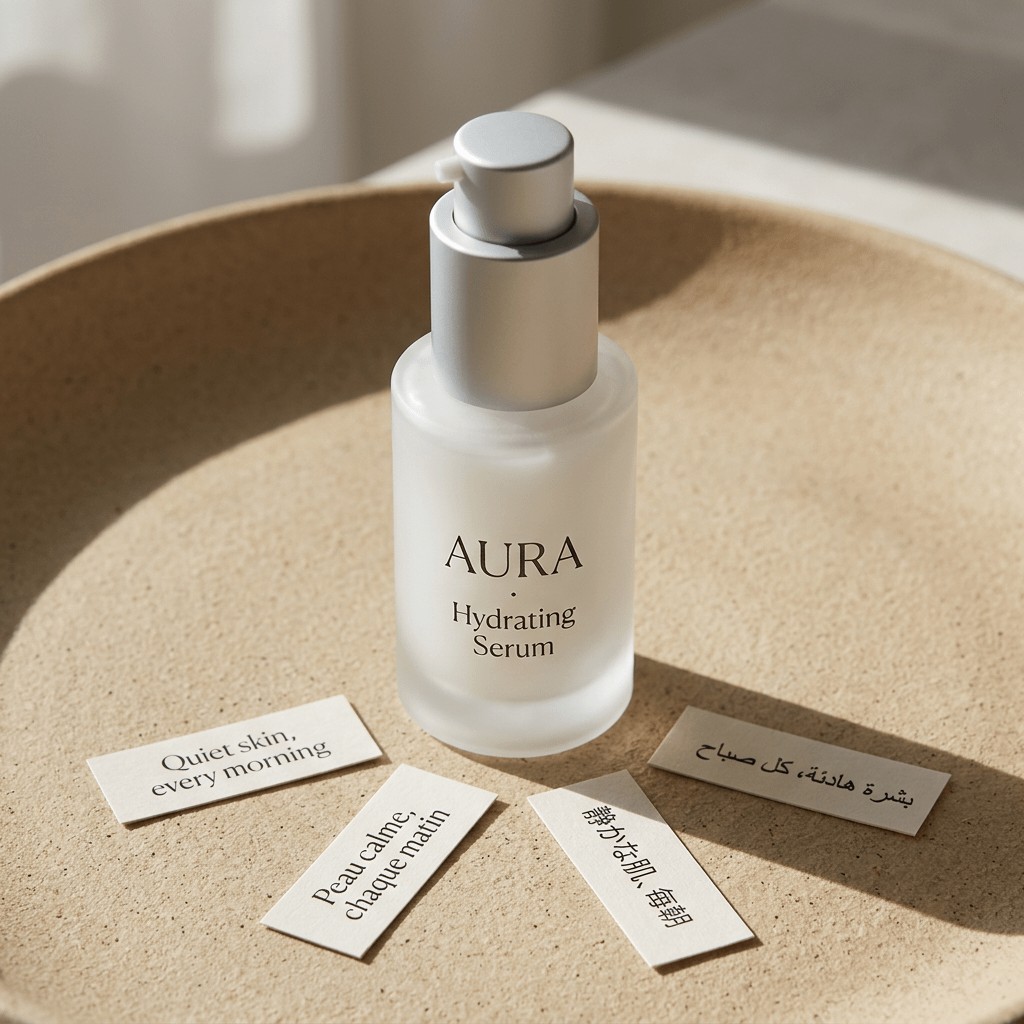 Minimalist Hydrating Serum Product Shot AI image template preview