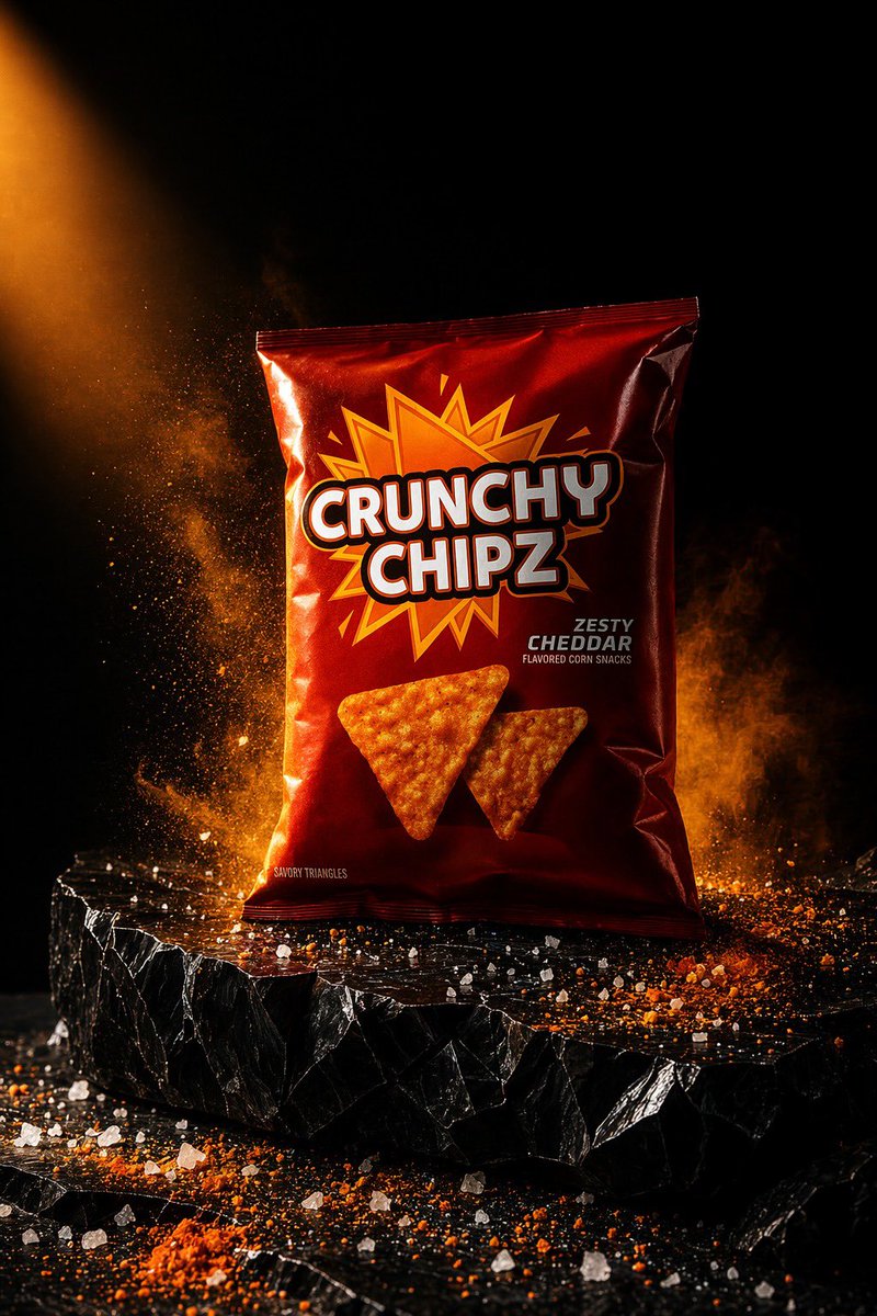 Spicy Snack Bag Product Ad AI image template preview