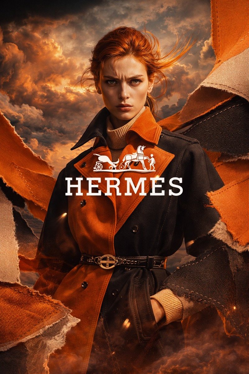 Luxury Trench Fashion Ad AI image template preview