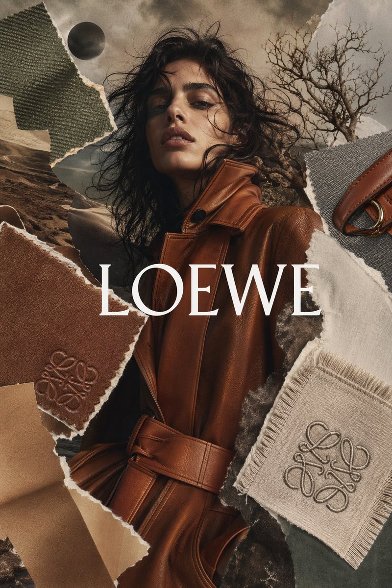 Luxury Fashion Torn-Paper Ad Collage AI image template preview