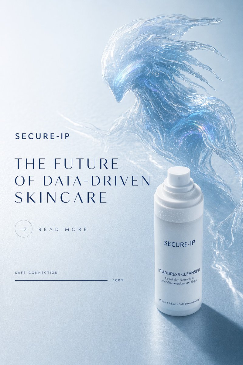 Futuristic Data-Driven Skincare Ad AI image template preview