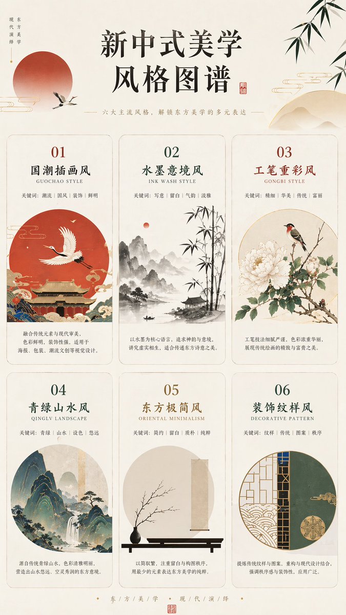 New Chinese Aesthetics Style Chart AI image template preview
