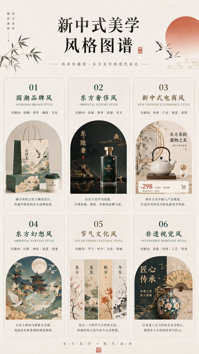 New Chinese Aesthetics Style Chart AI image template preview