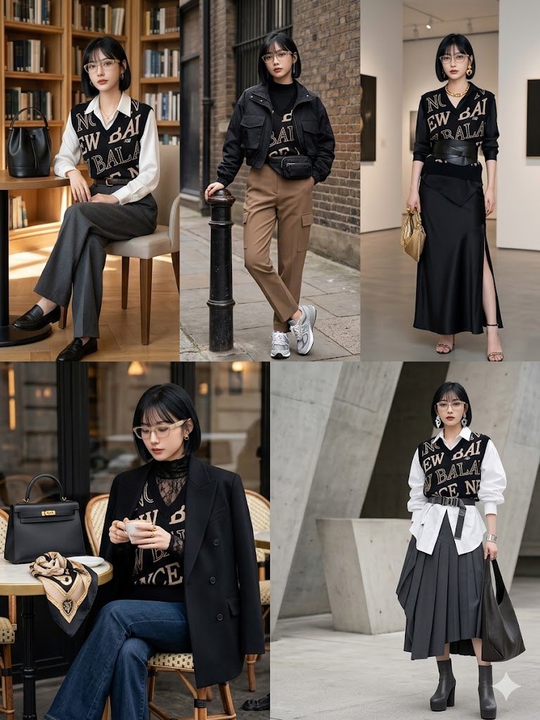 Five Ways to Style a Lettered Knit Top AI image template preview