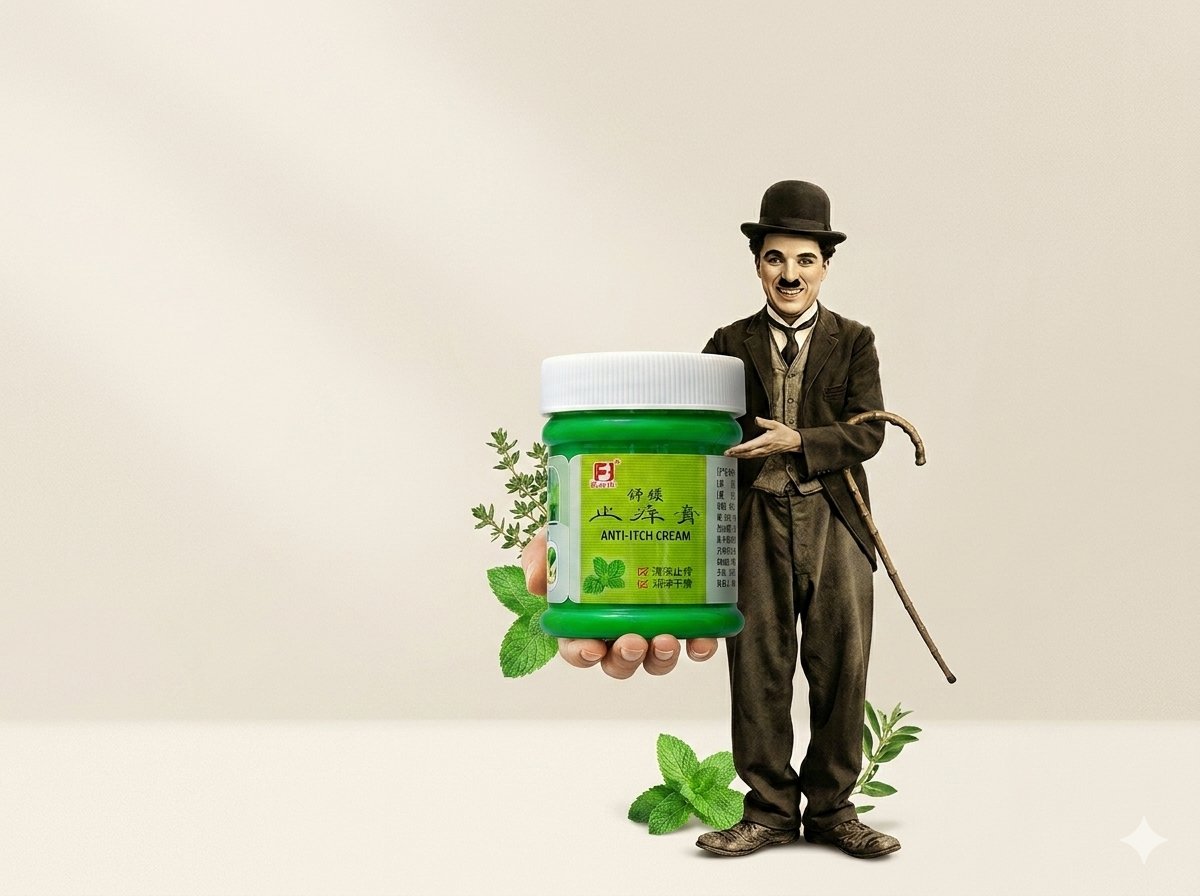 Minimal Anti-Itch Cream Poster AI image template preview