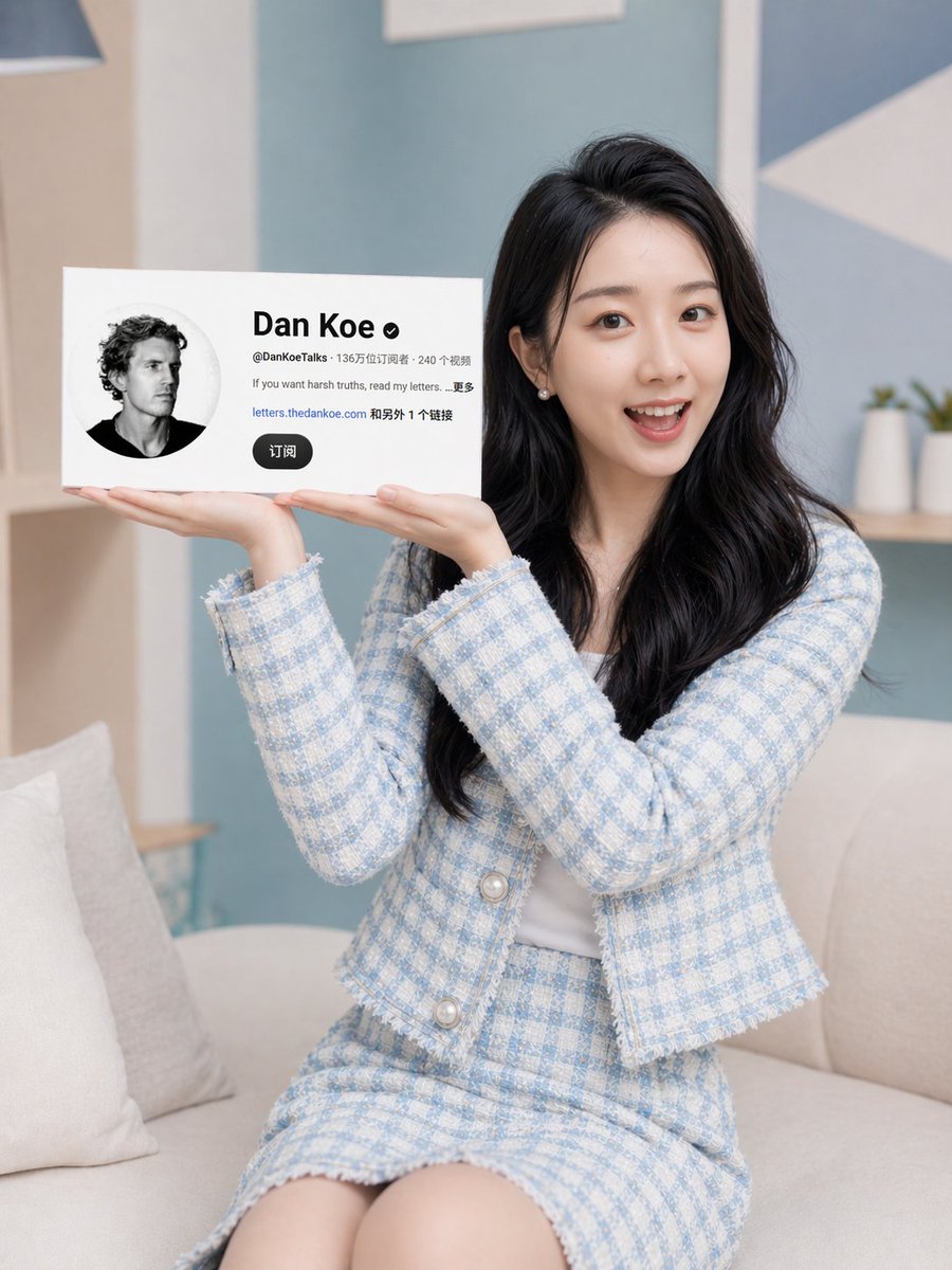 Influencer Holding Floating Profile Card AI image template preview