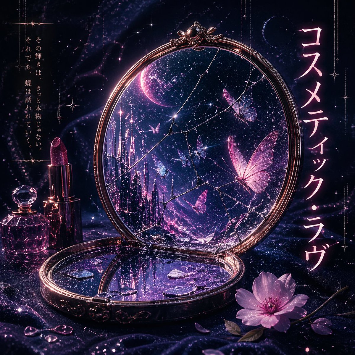 Cosmic Broken Compact Album Cover AI image template preview