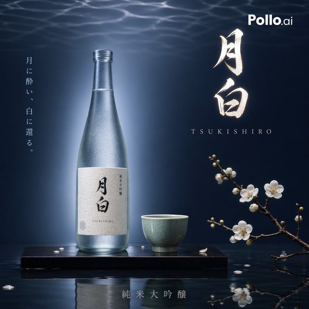 Premium Japanese Sake Poster AI image template preview