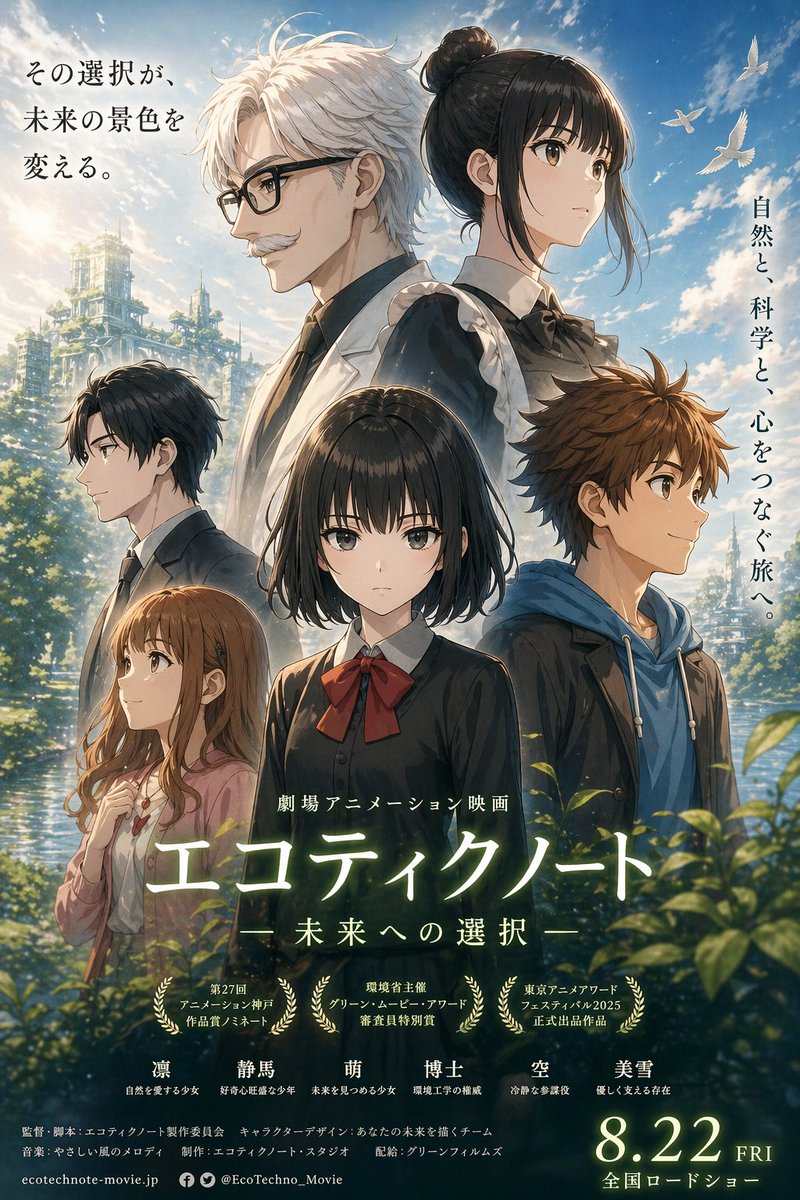 Anime Ensemble Movie Poster AI image template preview