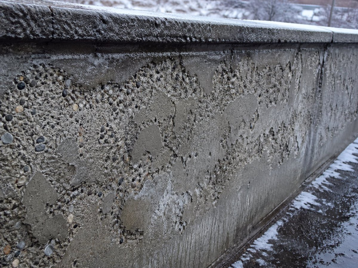 Winter Concrete Salt Damage Close-Up AI image template preview