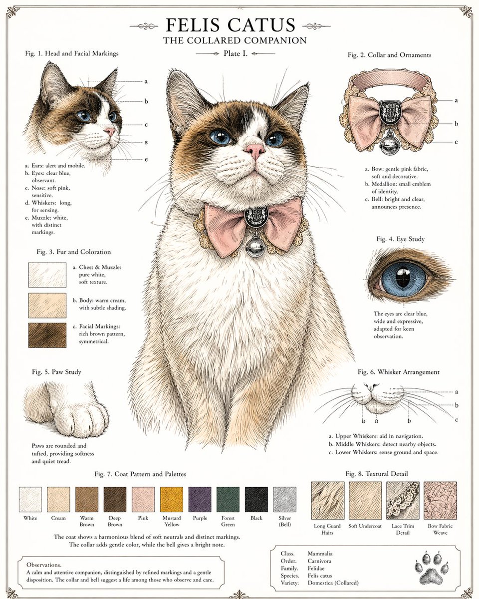 Vintage Cat Natural History Plate AI image template preview