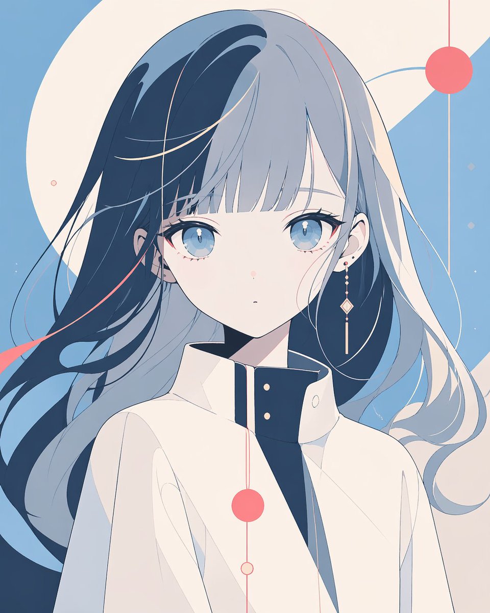 Minimalist Anime Portrait with Censored Face AI image template preview