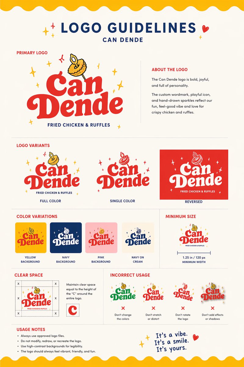 Restaurant Logo Guidelines Board AI image template preview