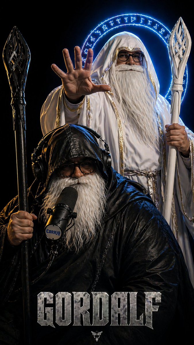 Dark Fantasy Wizard Podcast Poster AI image template preview