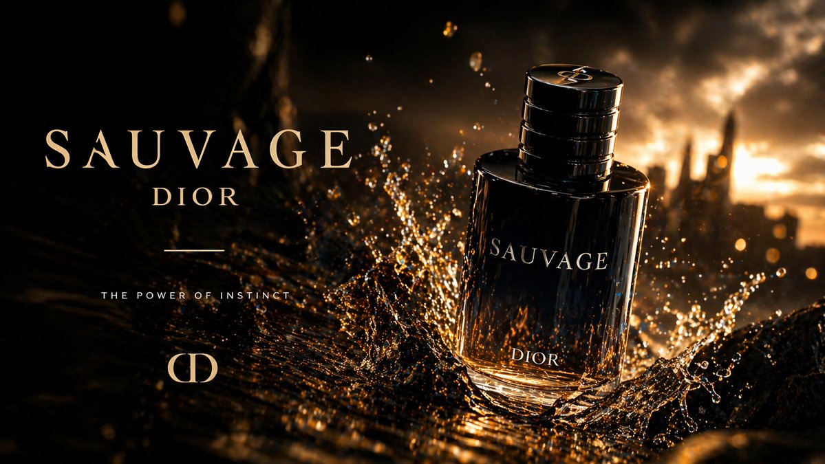 Luxury Perfume Splash Ad AI image template preview