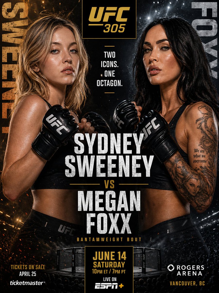 UFC-Style Women's Fight Poster AI image template preview
