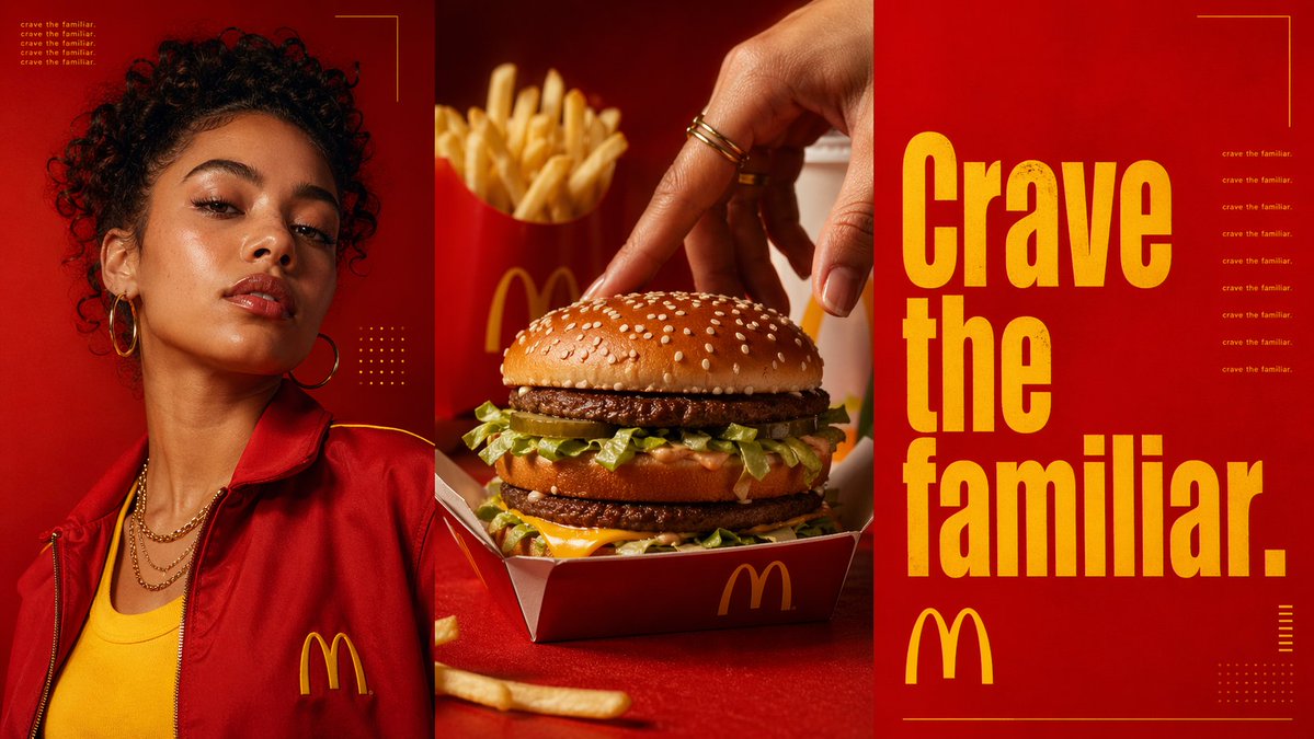 Triptych Fast-Food Ad Poster AI image template preview