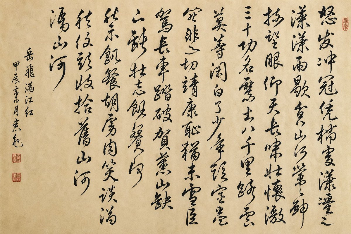 Chinese Cursive Calligraphy Scroll AI image template preview