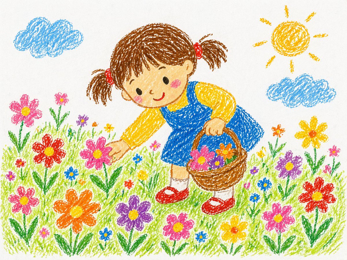 Crayon Style Drawing Prompt AI image template preview