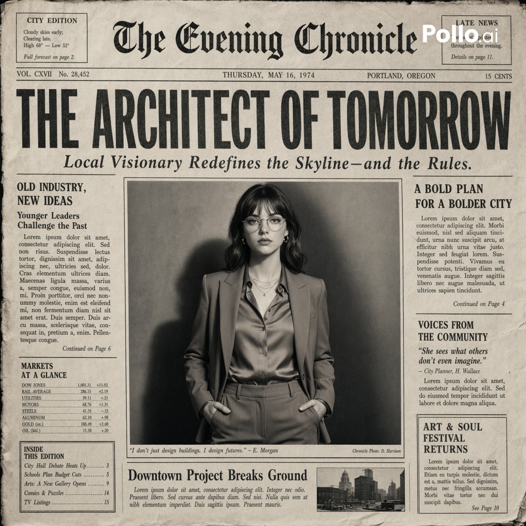 Vintage Newspaper Front Page Generator AI image template preview