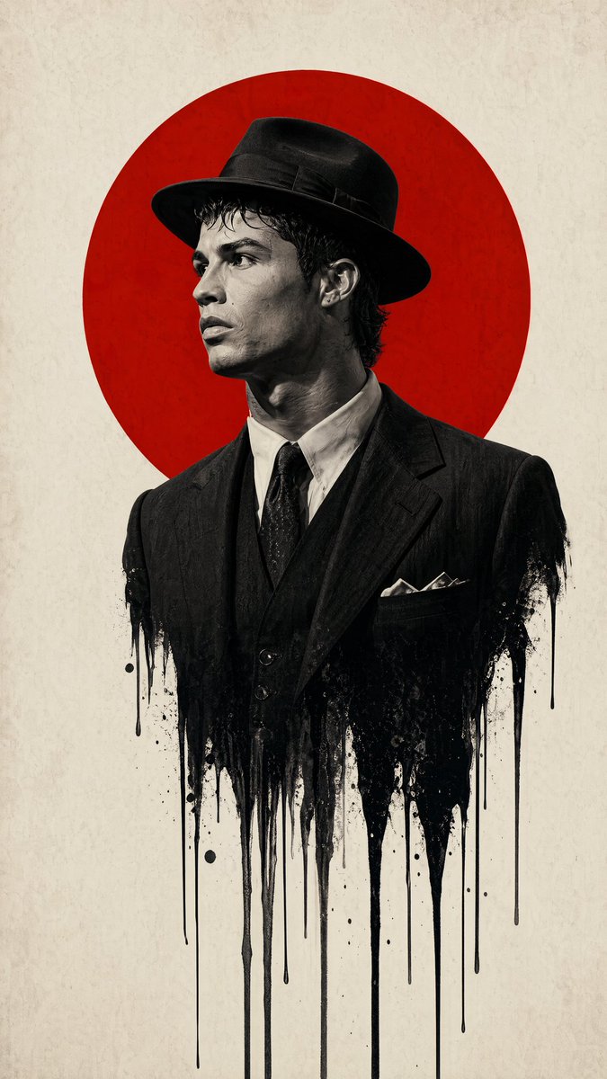 Minimalist Film Noir Poster AI image template preview