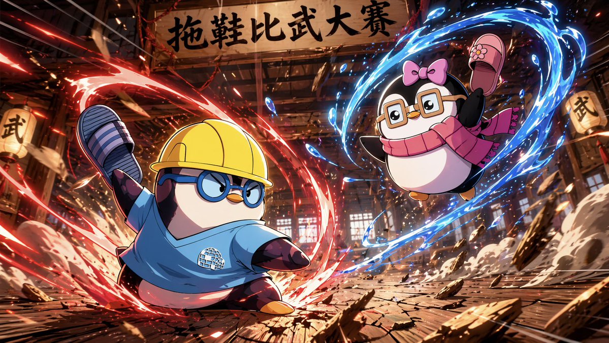 Penguin Martial Arts Dojo Duel AI image template preview