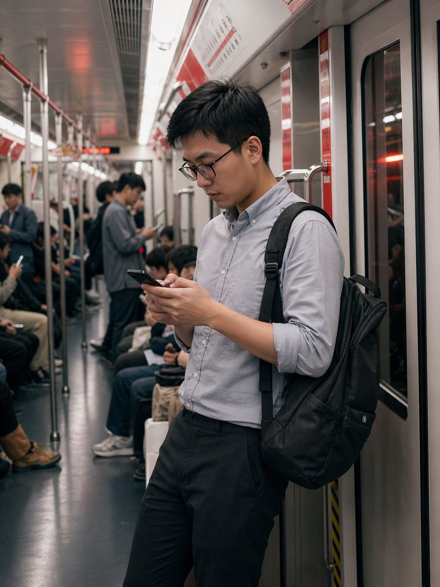 Programmer in Shanghai Metro AI image template preview